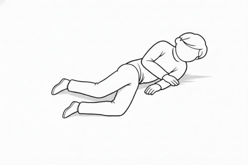 ベッド上３０度側臥位